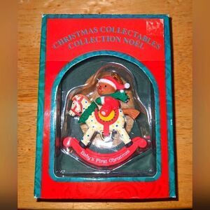 3/$30 Vintage Kmates Collection Happy Holidays "Baby's First Christmas" Ornament